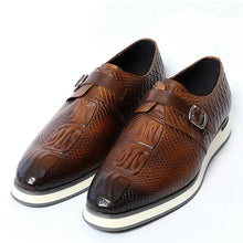 Load image into Gallery viewer, CAVANELI CROC SINGLE BUCKLE LOAFERS