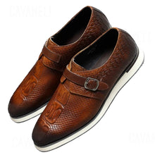 Load image into Gallery viewer, CAVANELI CROC SINGLE BUCKLE LOAFERS