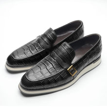 Load image into Gallery viewer, CAVANELI LOAFERS CROC EMBOSS STYLE