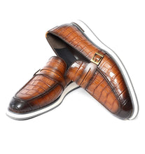 Load image into Gallery viewer, CAVANELI LOAFERS CROC EMBOSS STYLE