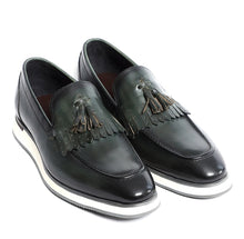 Load image into Gallery viewer, CAVANELI GREEN TASSER LOAFERS