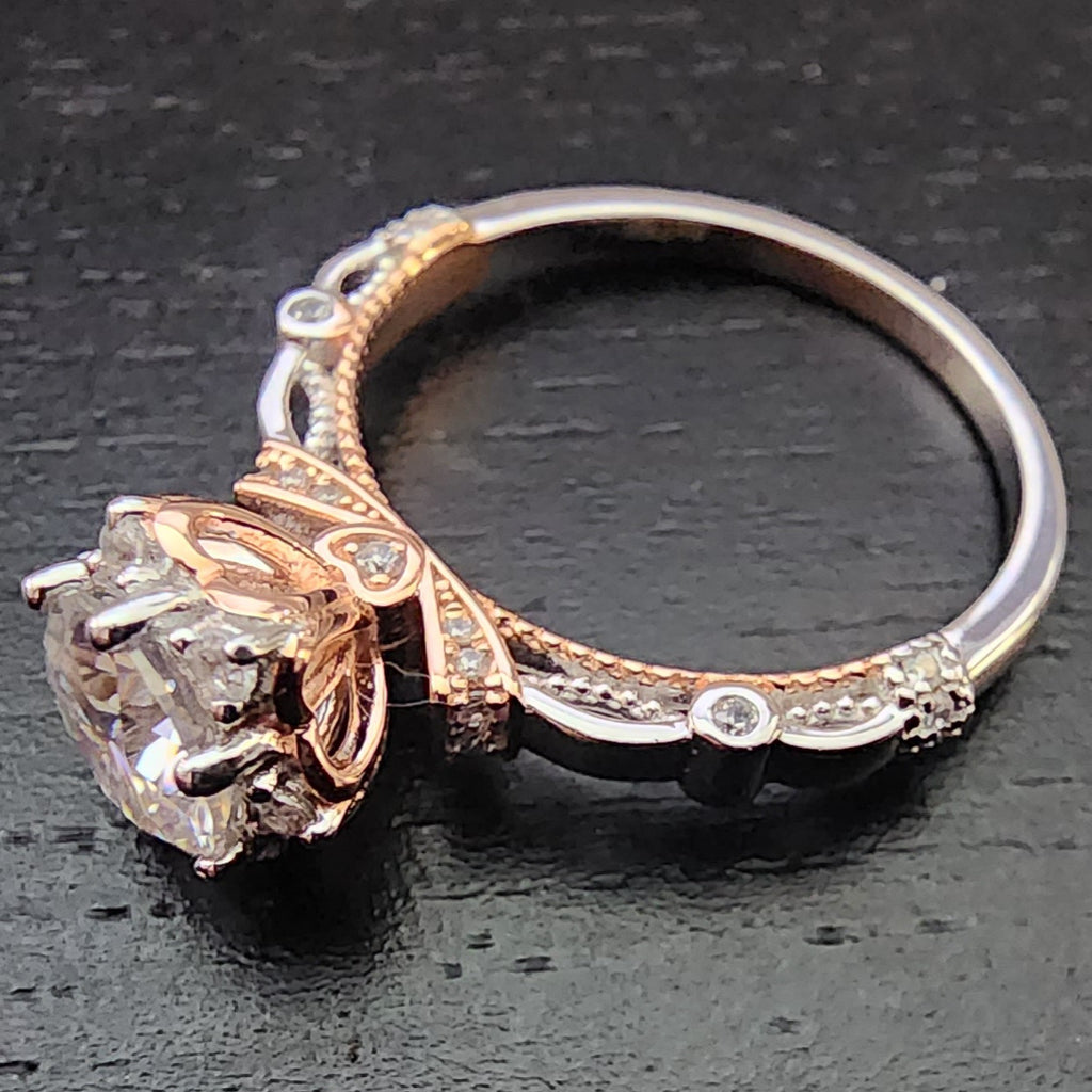 1CT Victorian Moissanite Diamon Ring