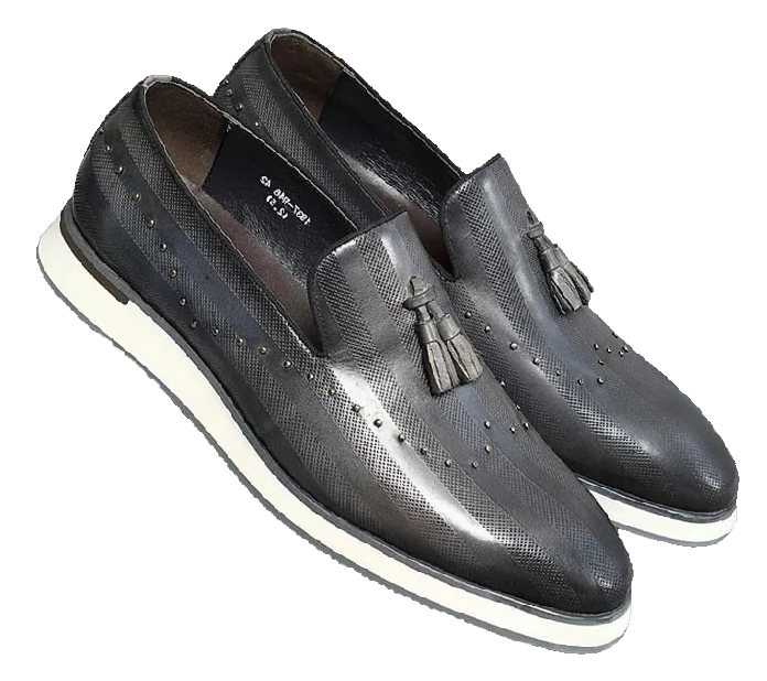 CAVANELI Gray Rebel Loafers