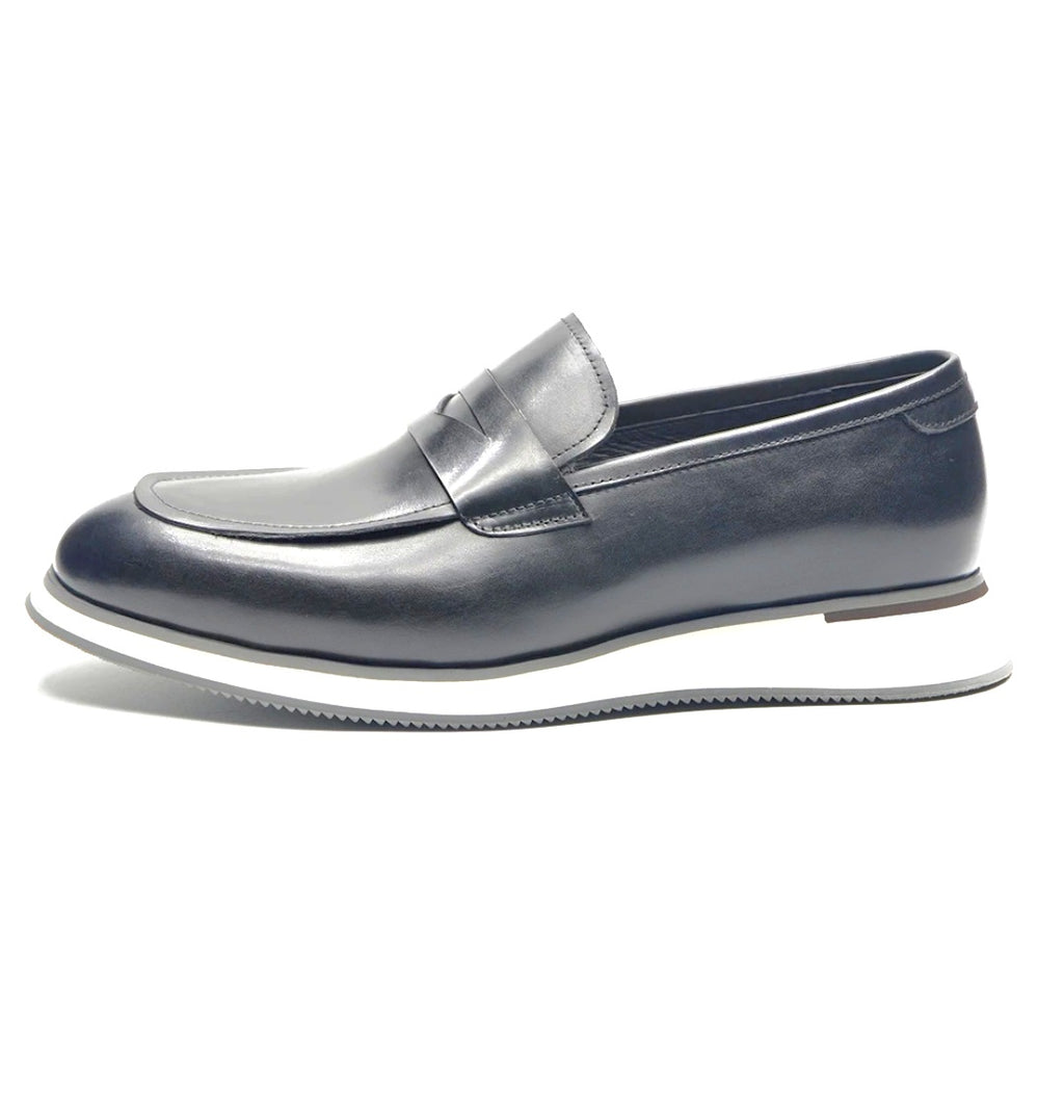 CAVANELI BLUE PENNY LOAFERS
