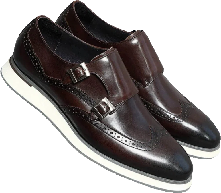 CAVANELI DOUBLE STRAP MONK SHOES