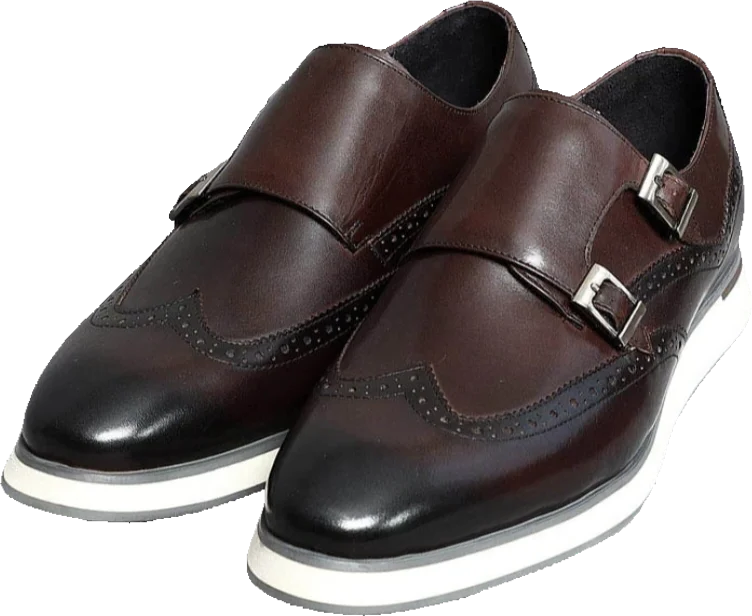 CAVANELI DOUBLE STRAP MONK SHOES