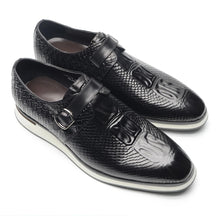 Load image into Gallery viewer, CAVANELI CROC SINGLE BUCKLE LOAFERS
