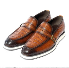 Load image into Gallery viewer, CAVANELI LOAFERS CROC EMBOSS STYLE
