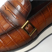 Load image into Gallery viewer, CAVANELI LOAFERS CROC EMBOSS STYLE
