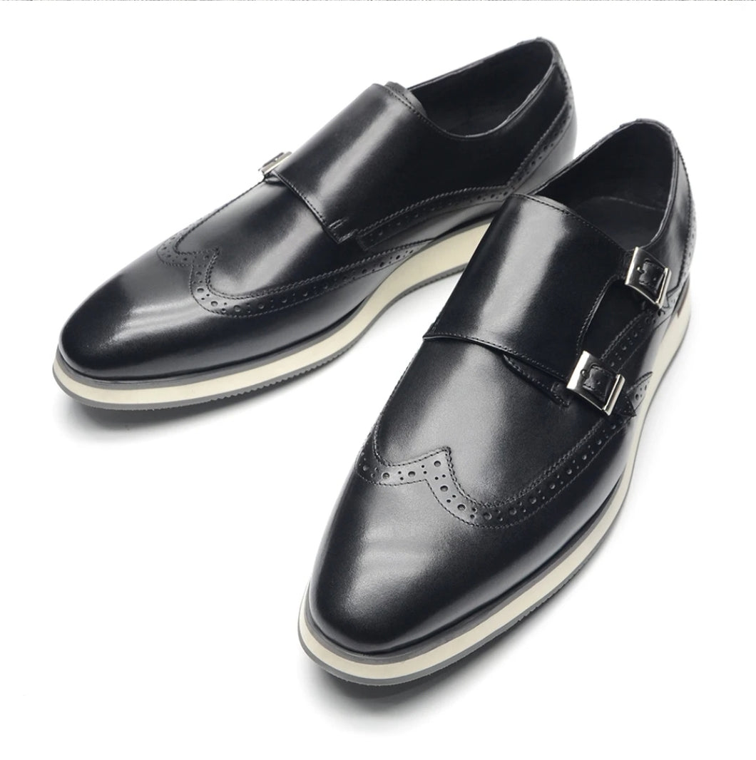 CAVANELI DOUBLE STRAP MONK SHOES