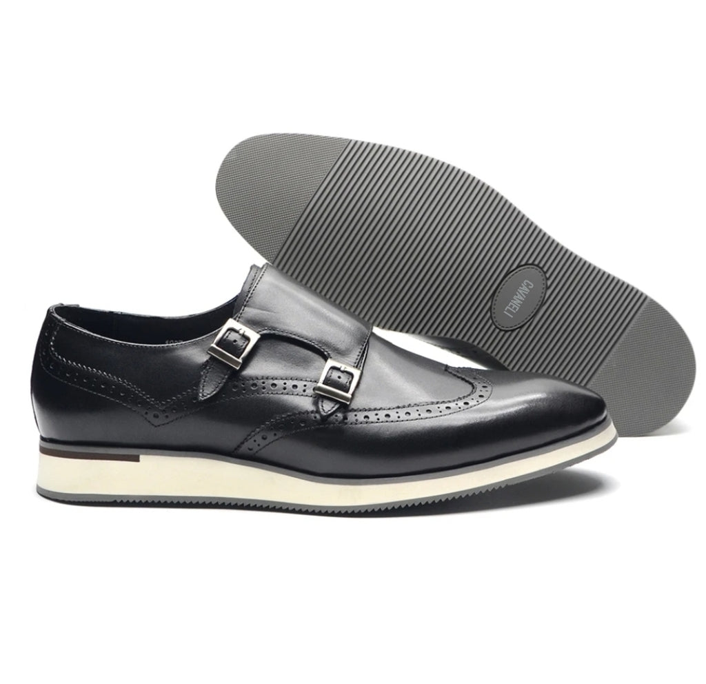 CAVANELI DOUBLE STRAP MONK SHOES